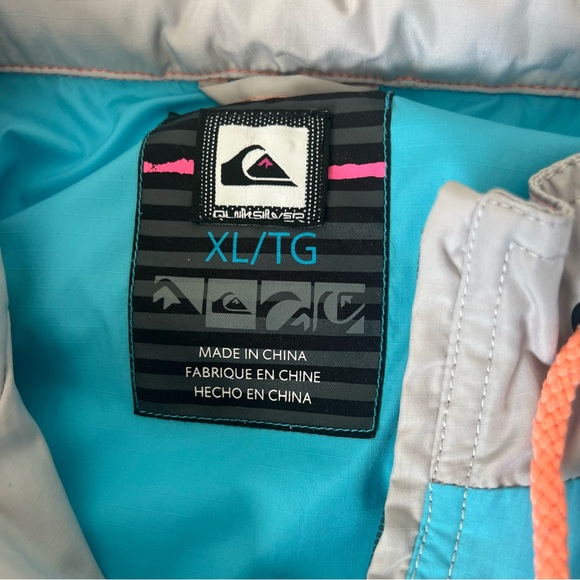 Quiksilver Vintage Look Windbreaker Hidden Hood Men’s Size XL Gray, Blue… - Picture 6 of 7